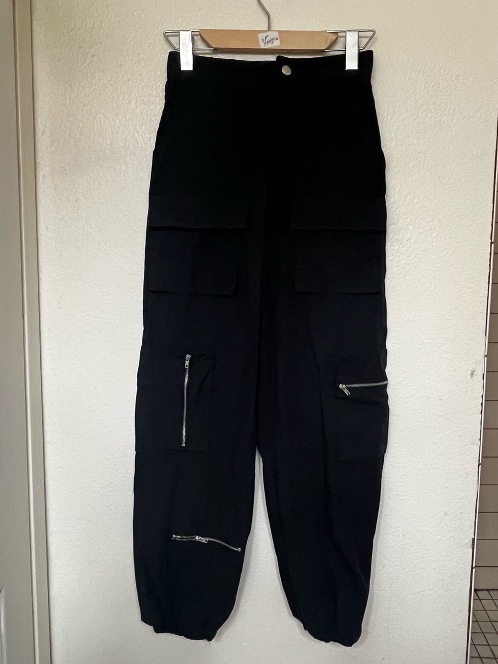 Black Cargo Joggers